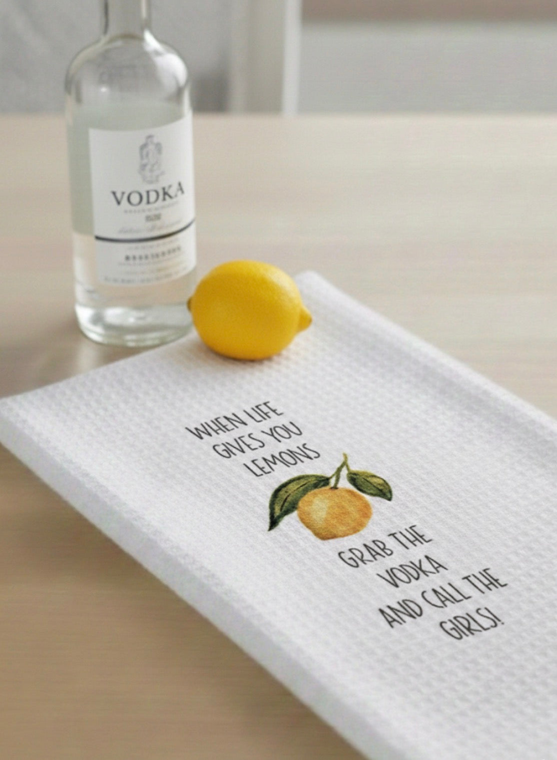 Microfiber Kitchen Towel Watercolor Art Life Gives You Lemons