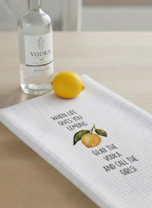 Microfiber Kitchen Towel Watercolor Art Life Gives You Lemons
