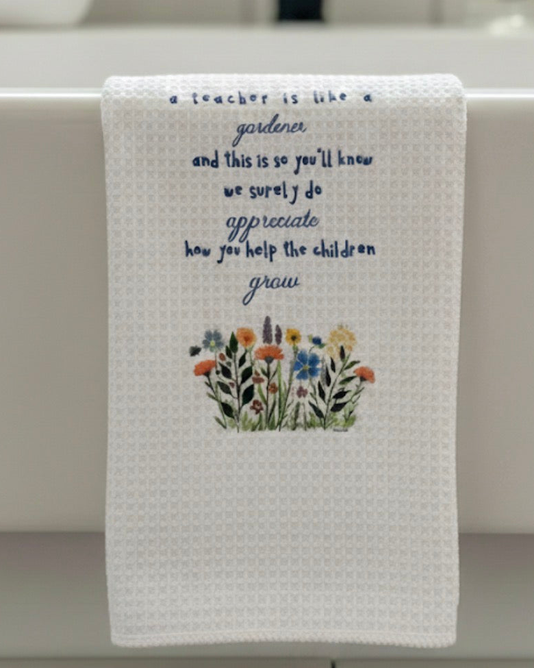 Microfiber Kitchen Towel Watercolor Art Teacher Gardener