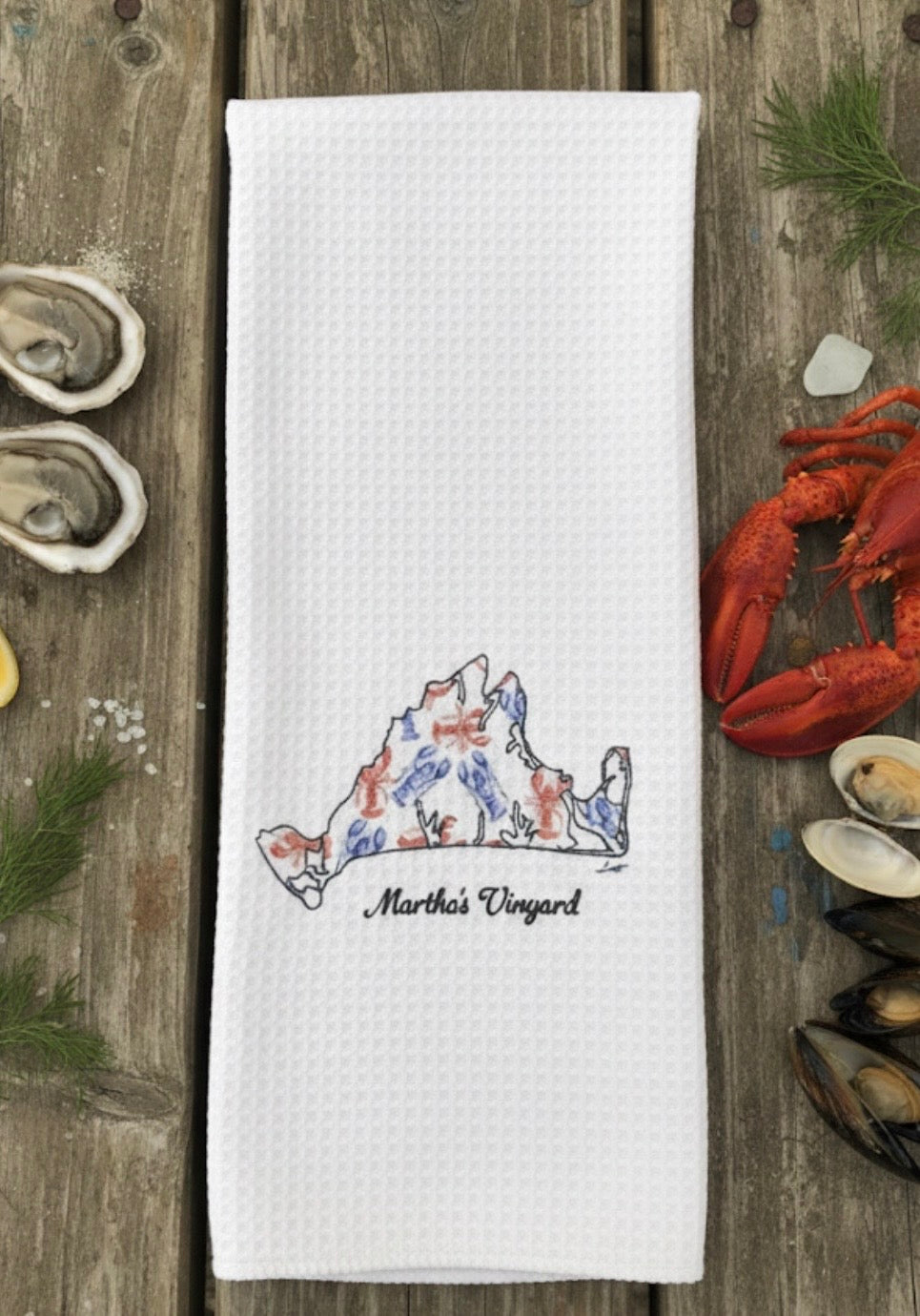 Microfiber Kitchen Towel Watercolor Art Martha's Vineyard