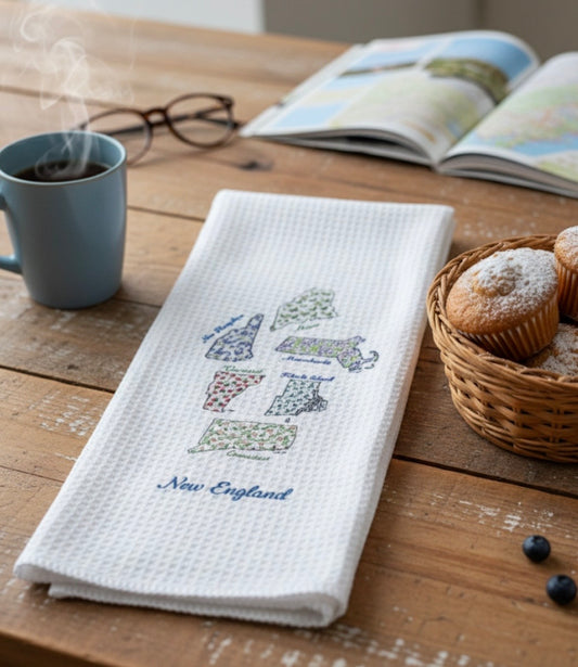 Microfiber Kitchen Towel Watercolor Art New England