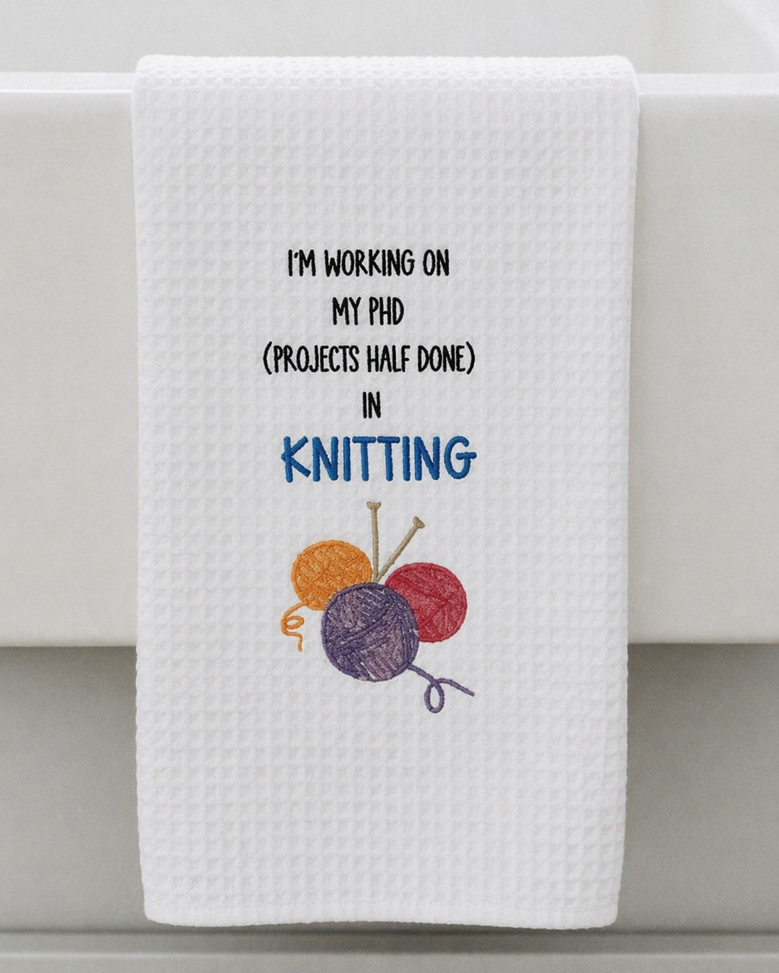 Microfiber Kitchen Towel Watercolor Art Yarn PHD