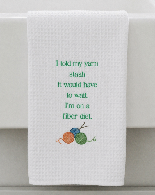 Microfiber Kitchen Towel Watercolor Art Yarn Fiber Diet