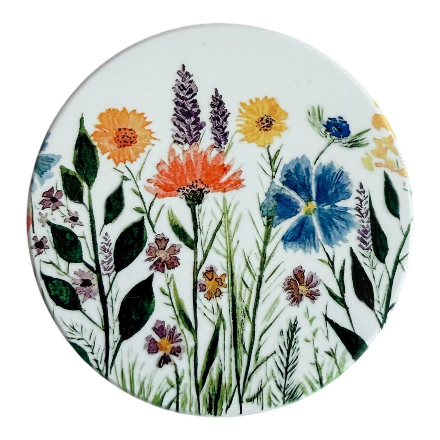 Wildflowers Ceramic & Cork Coaster - Original Art