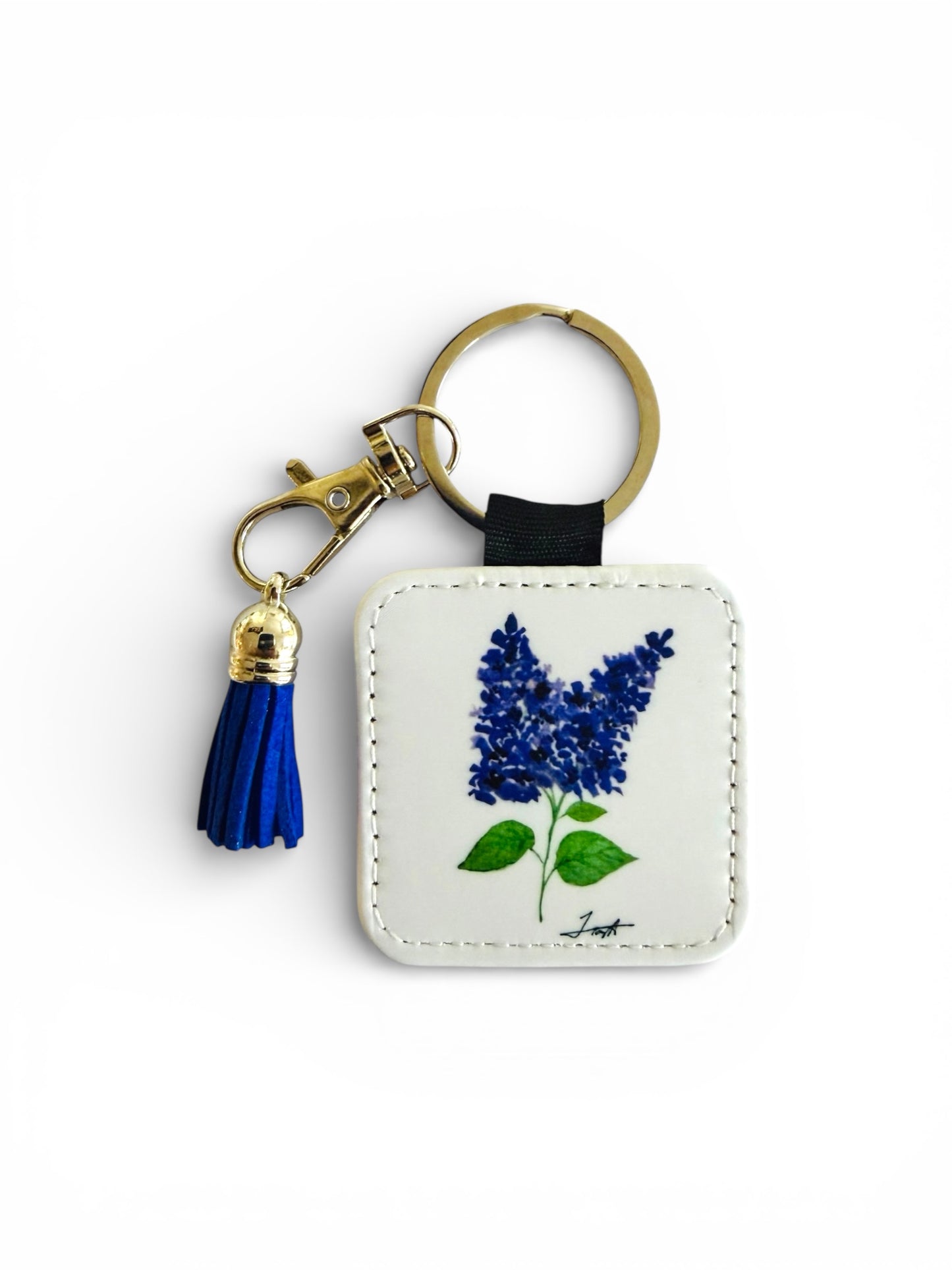 Lilacs Tassel Keychain - Hand-Painted Art Charm
