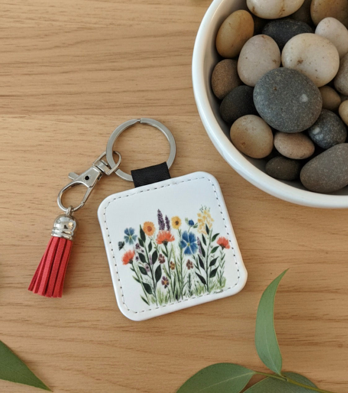 Wildflower Tassel Keychain - Hand-Painted Art Charm