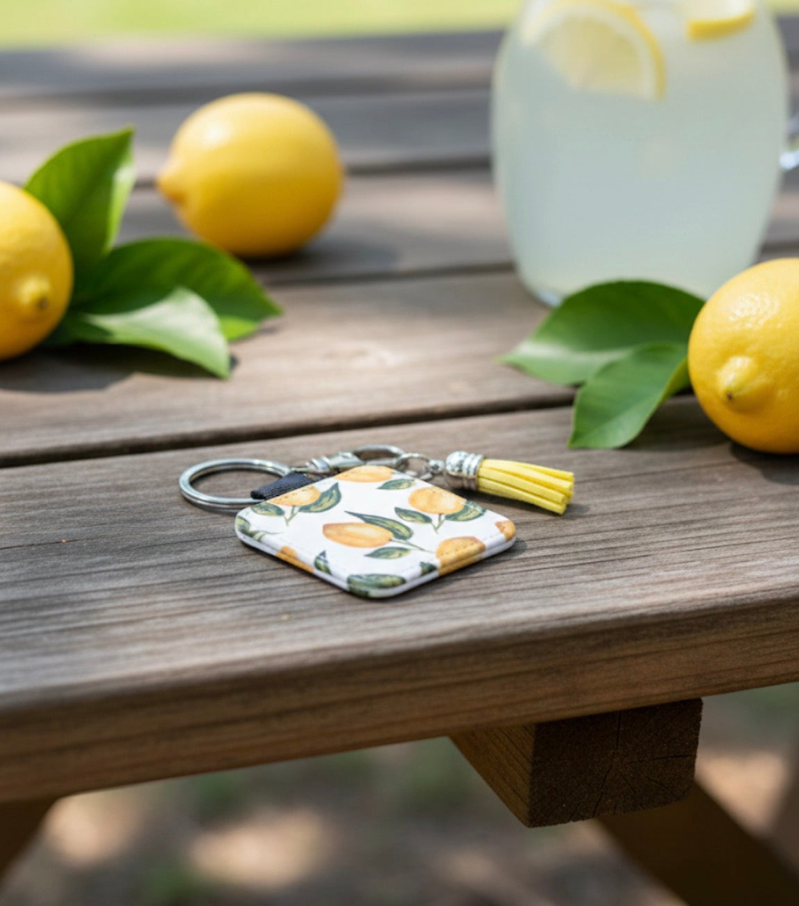 Lemon Tassel Keychain - Hand-Painted Art Charm
