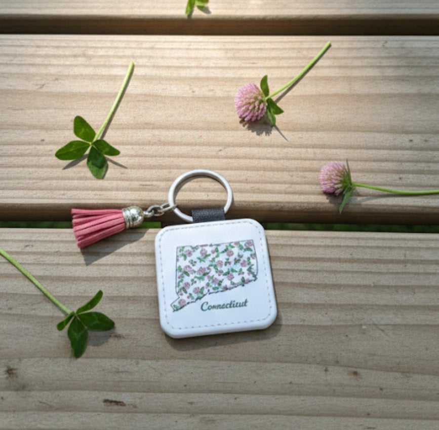 Connecticut Tassel Keychain - Hand-Painted Art Charm
