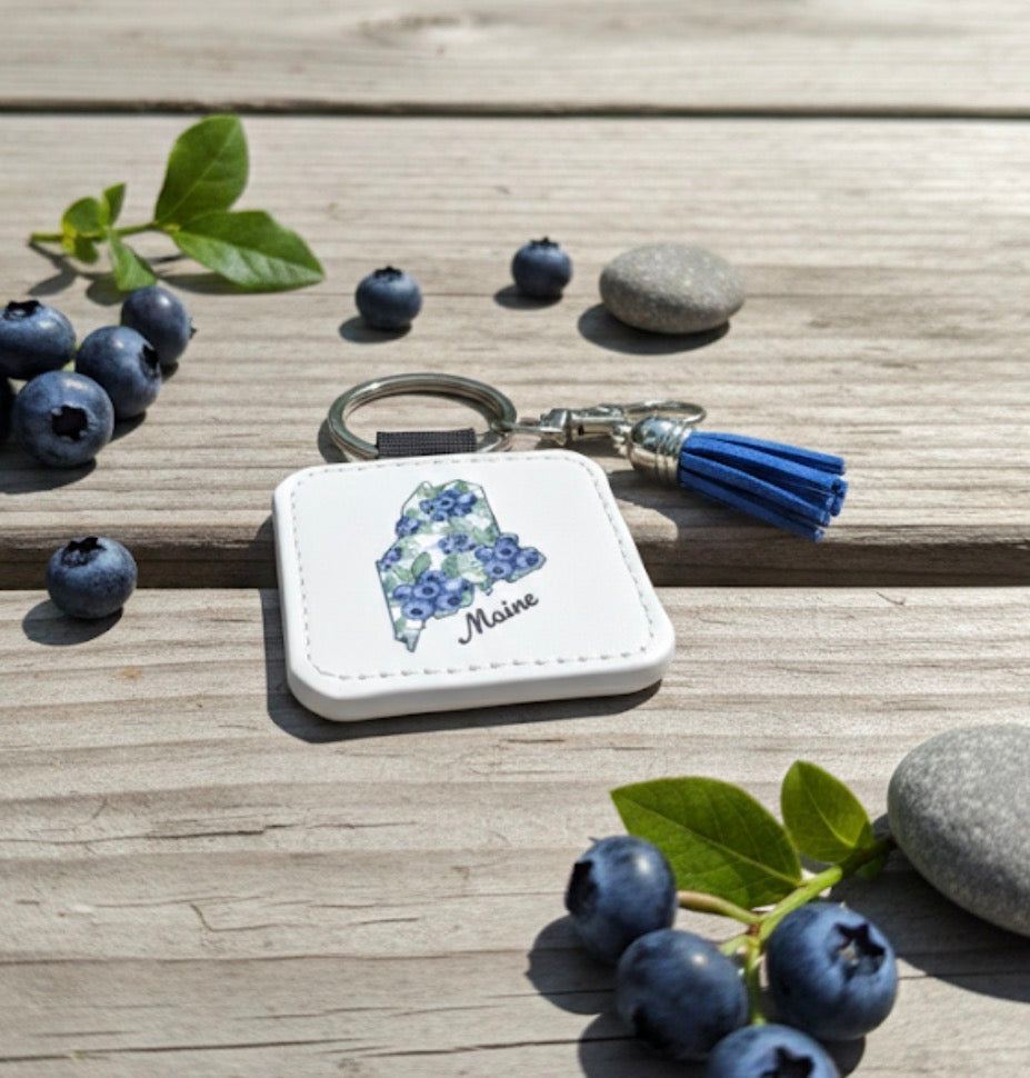 Maine Tassel Keychain - Hand-Painted Art Charm