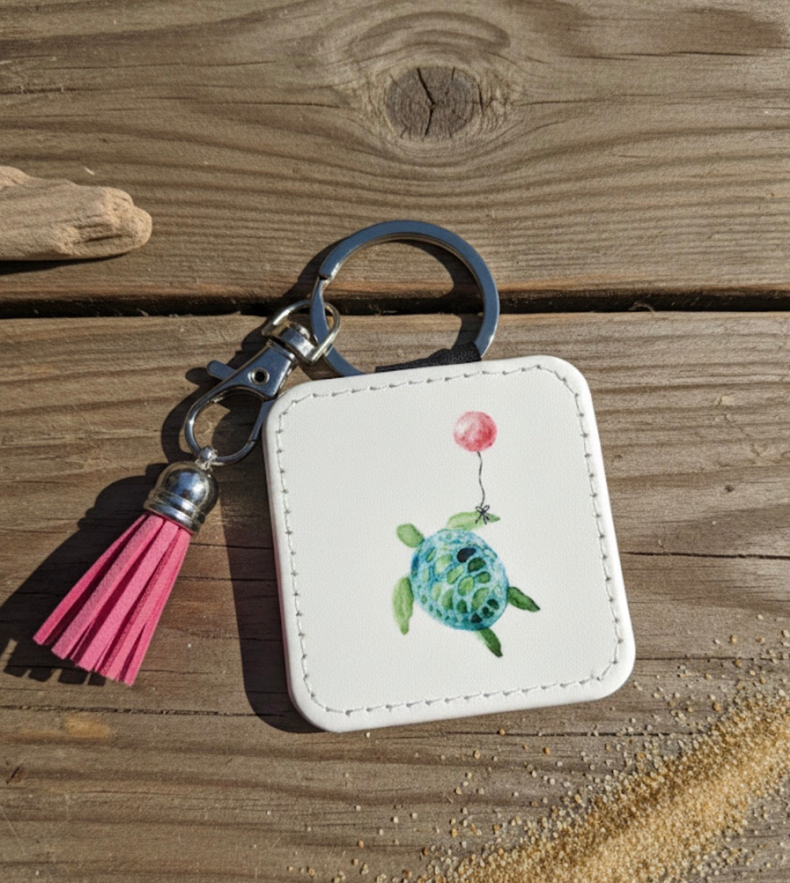 Turtle Tassel Keychain - Hand-Painted Art Charm