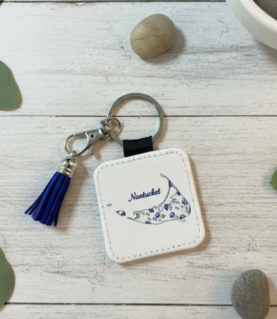 Nantucket Tassel Keychain - Hand-Painted Art Charm
