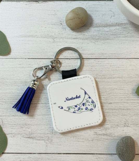 Nantucket Tassel Keychain - Hand-Painted Art Charm