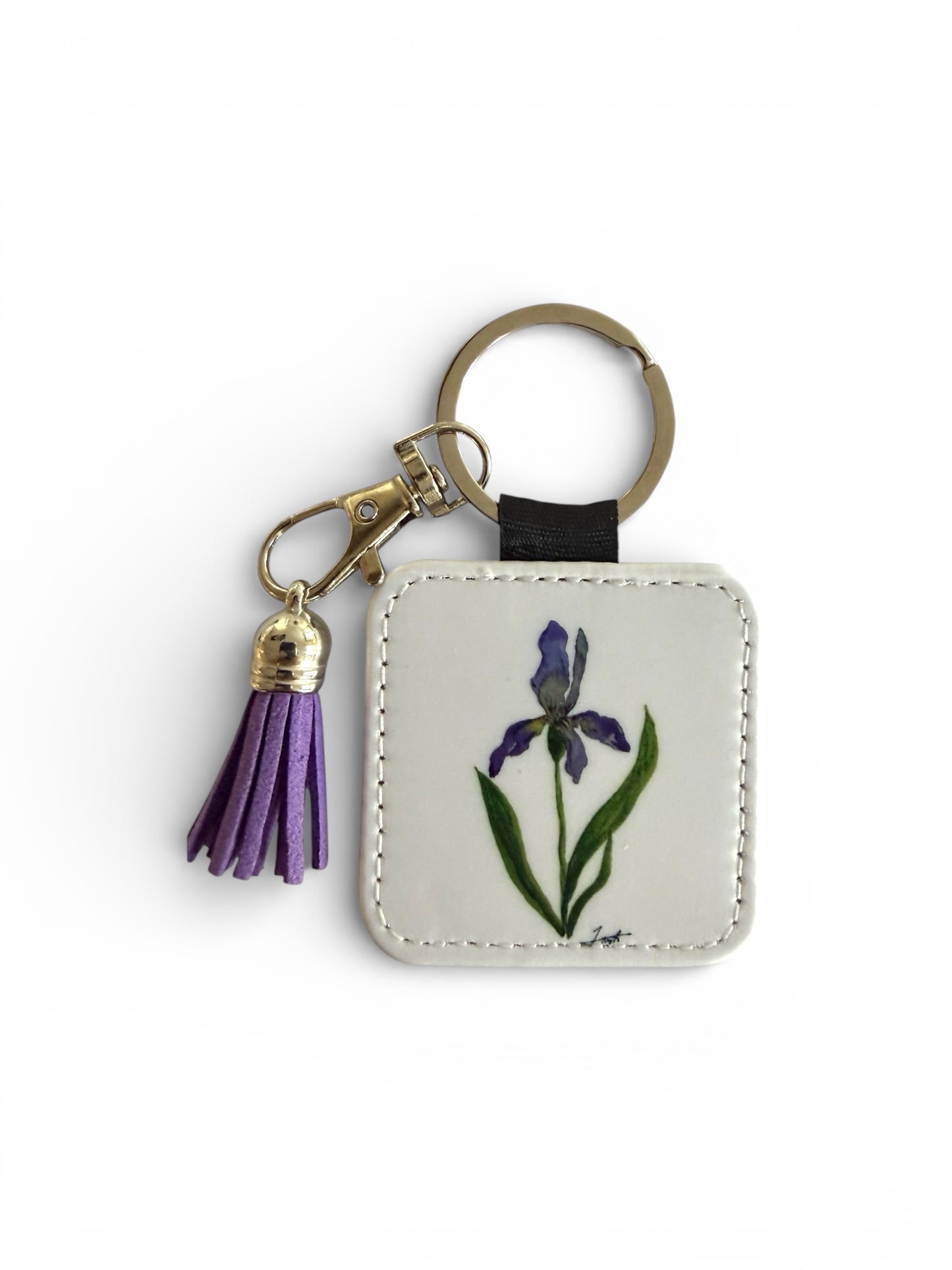 Iris Tassel Keychain - Hand-Painted Art Charm
