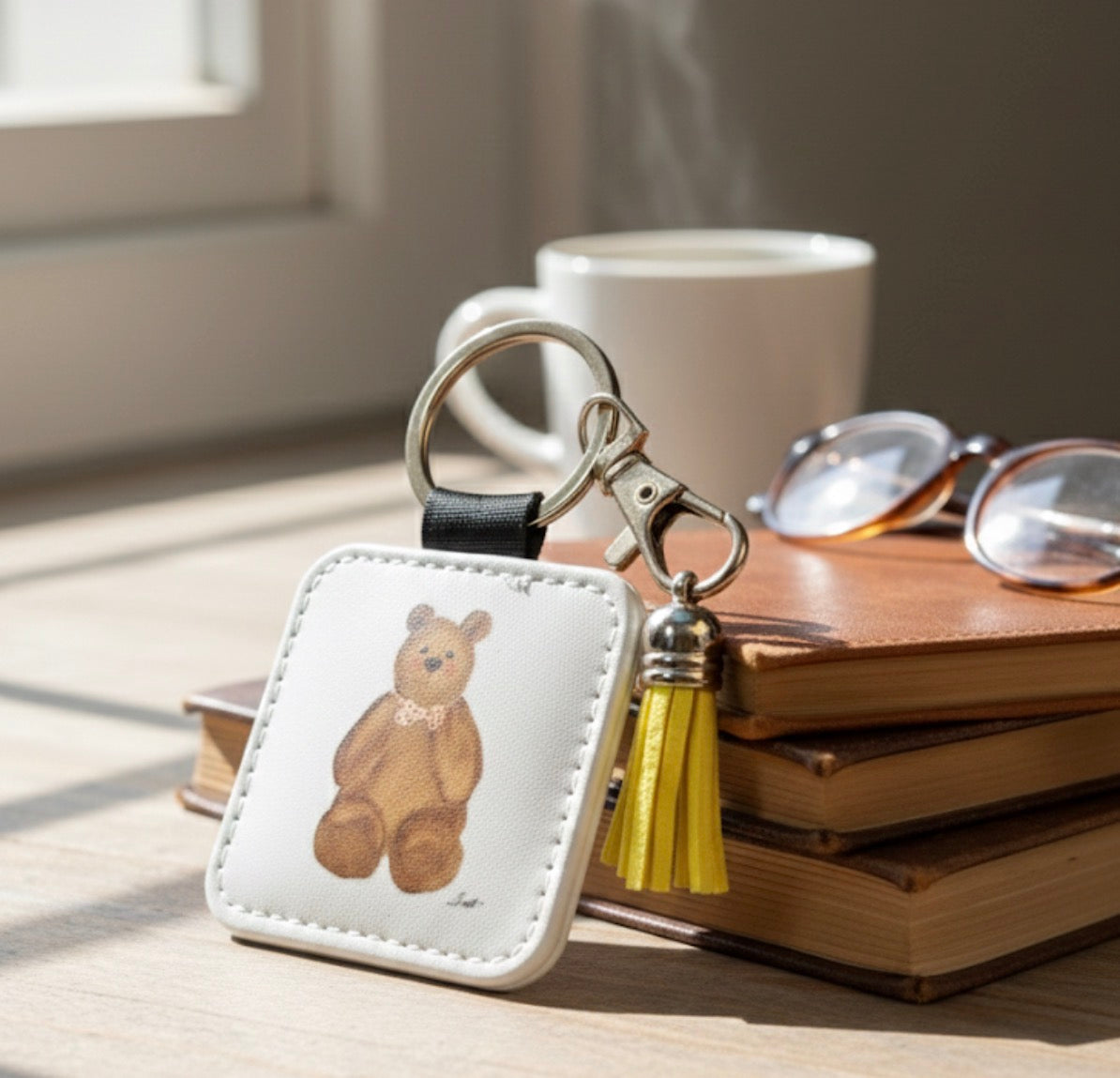 Bear Tassel Keychain - Hand-Painted Art Charm