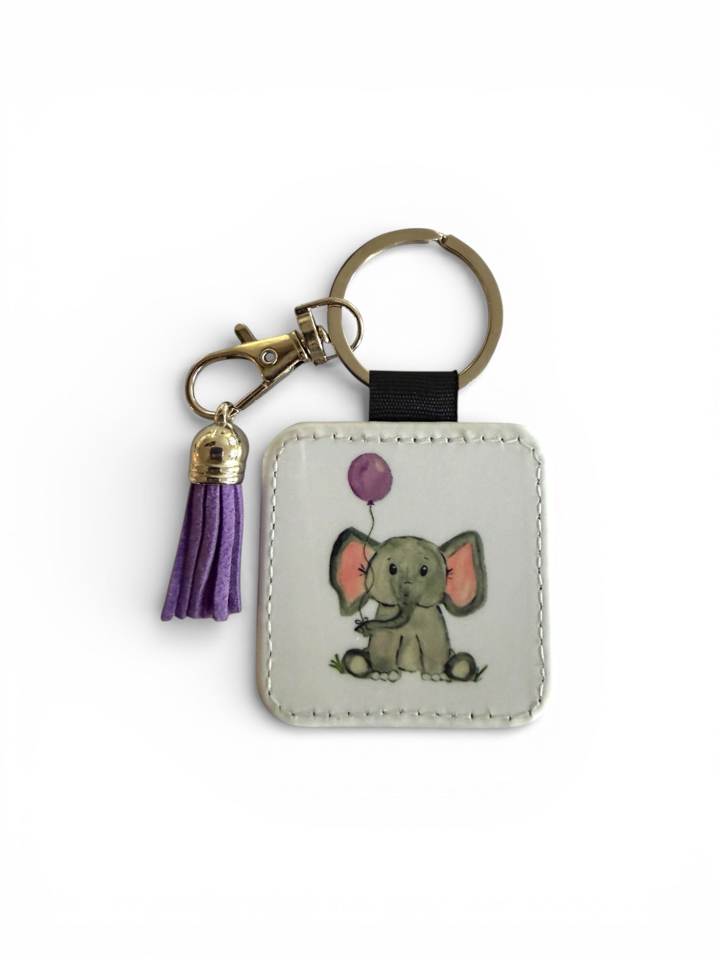 Elephant Tassel Keychain - Hand-Painted Art Charm