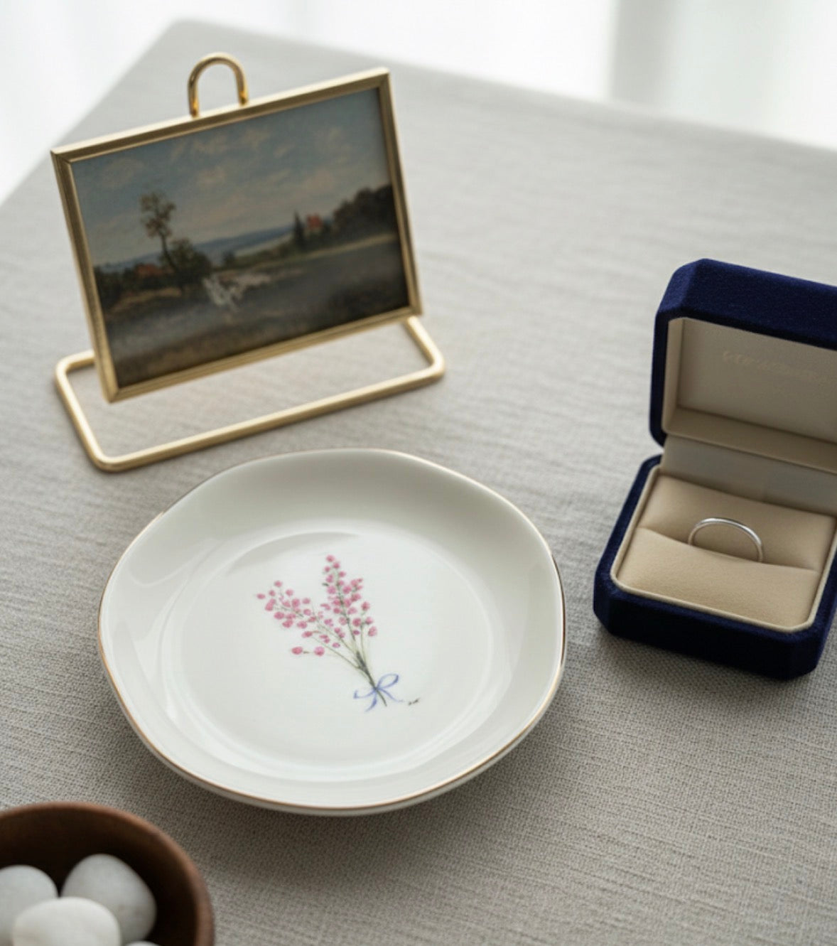 Pink Flower Jewelry Dish