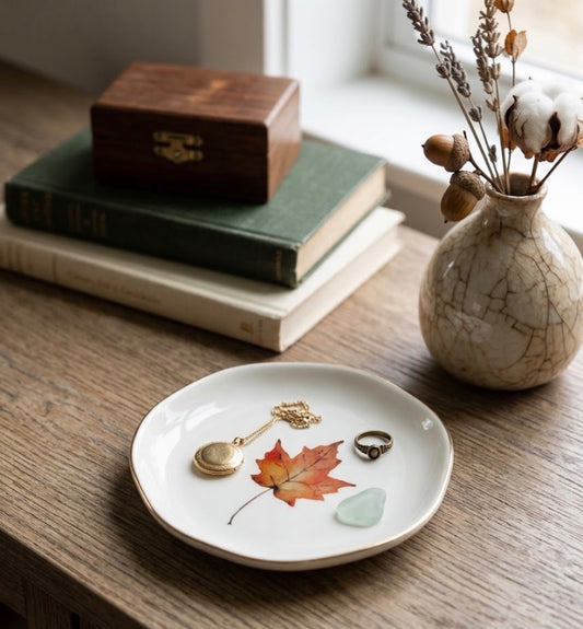 Fall Leaf Jewelry & Trinket Dish - Original Art Series
