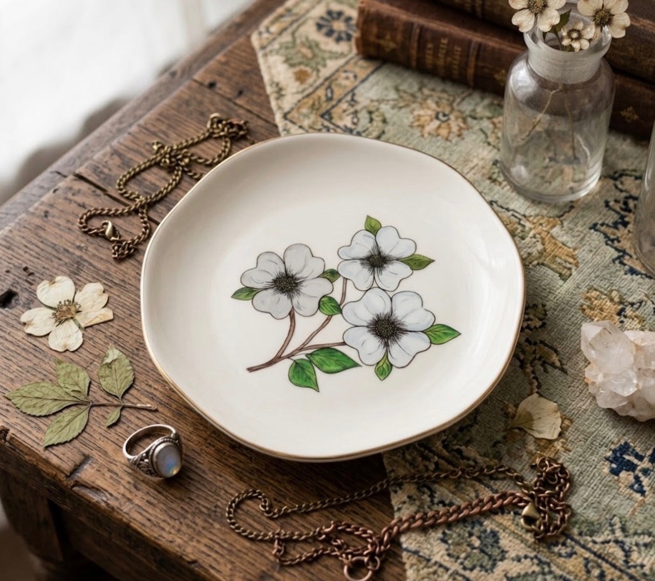 Dogwood Jewelry & Trinket Dish - Original Art Series