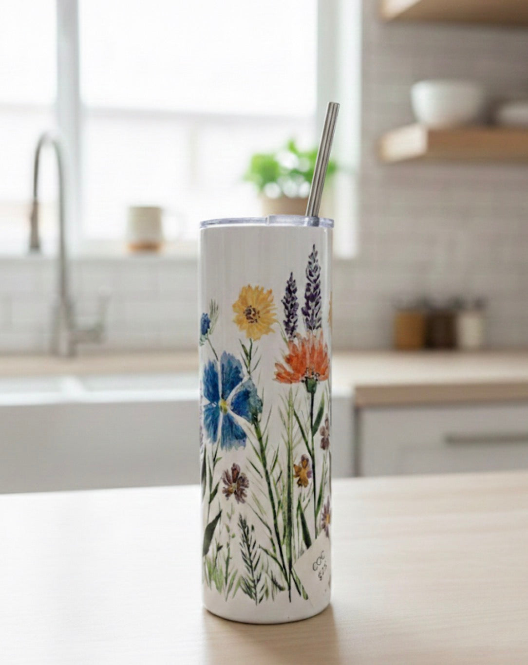 20oz Insulated Skinny Tumbler Wildflower Original Art Series