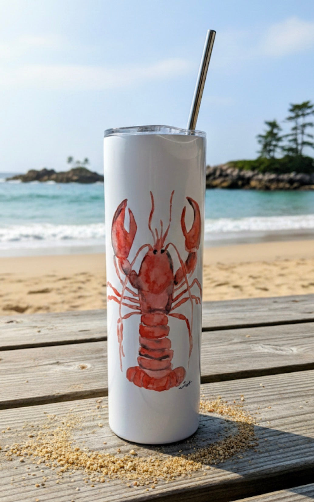 20oz Insulated Skinny Tumbler Lobster Original Art Series