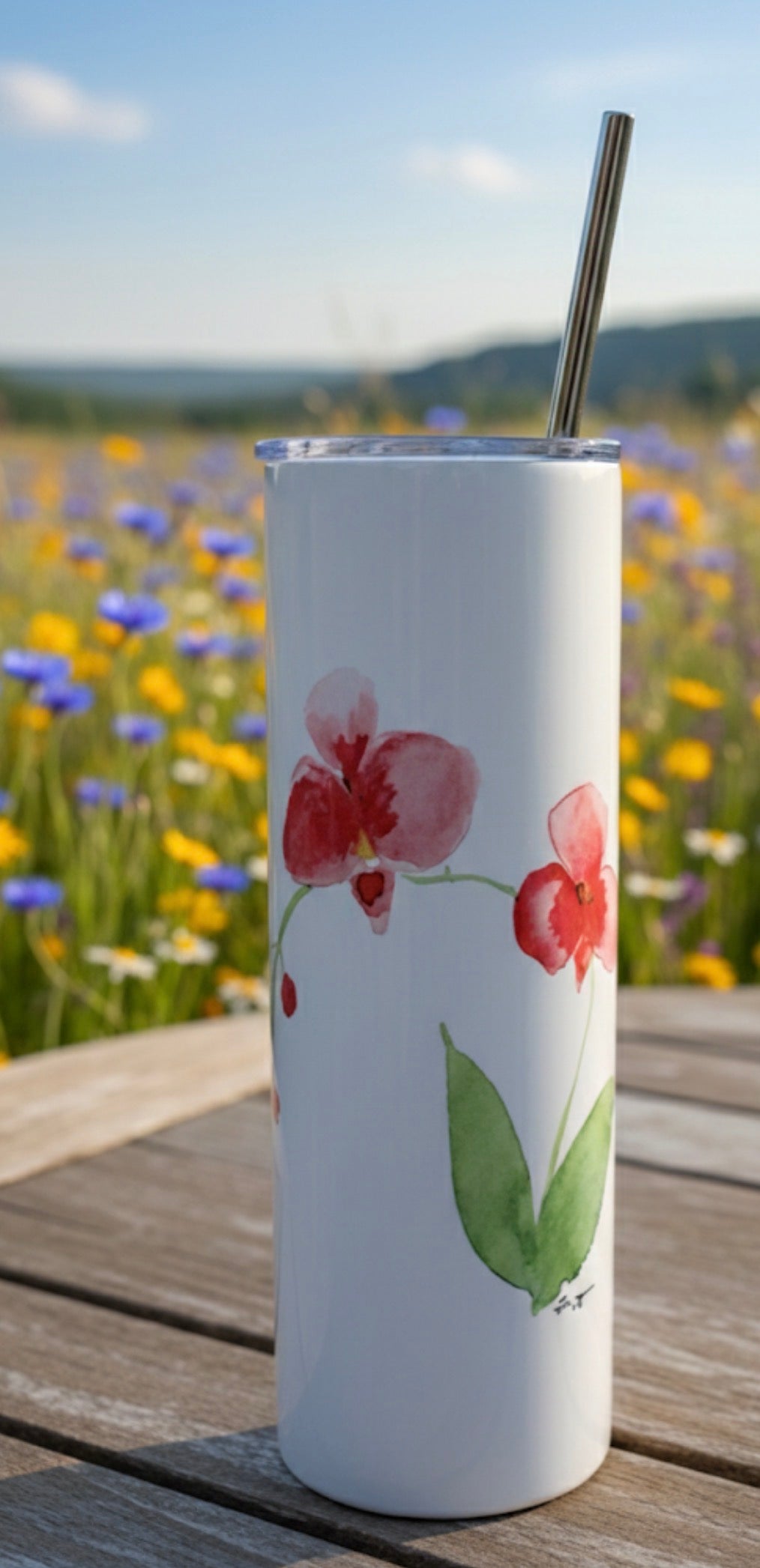 20oz Insulated Skinny Tumbler Orchid Original Art Series