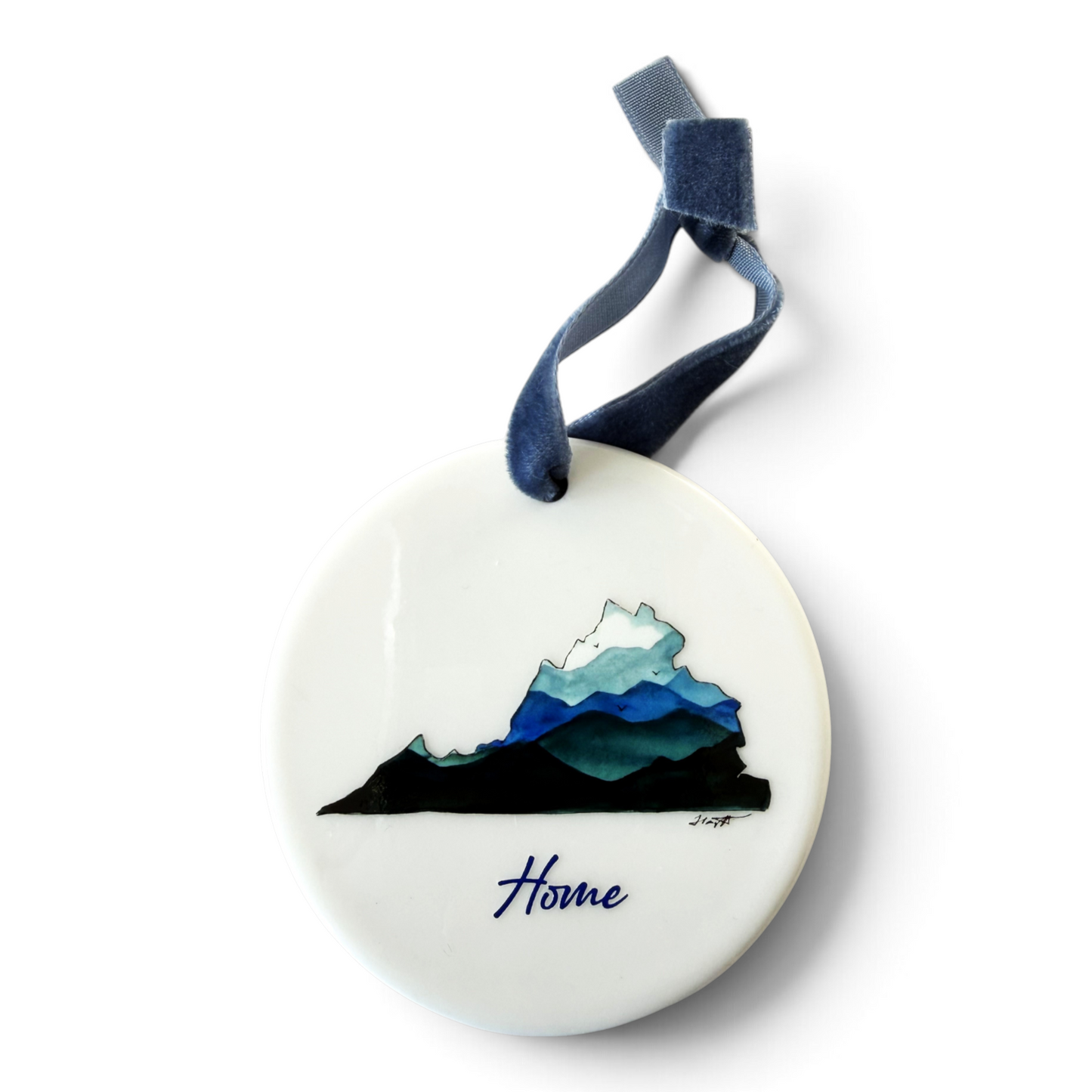 Virginia Mountains Home Ceramic Christmas Ornament
