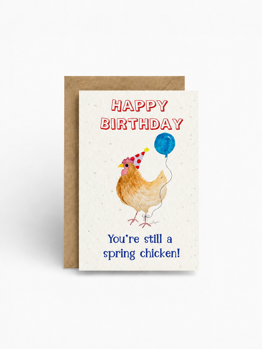 Plantable Seed Card - Birthday Funny Spring Chicken