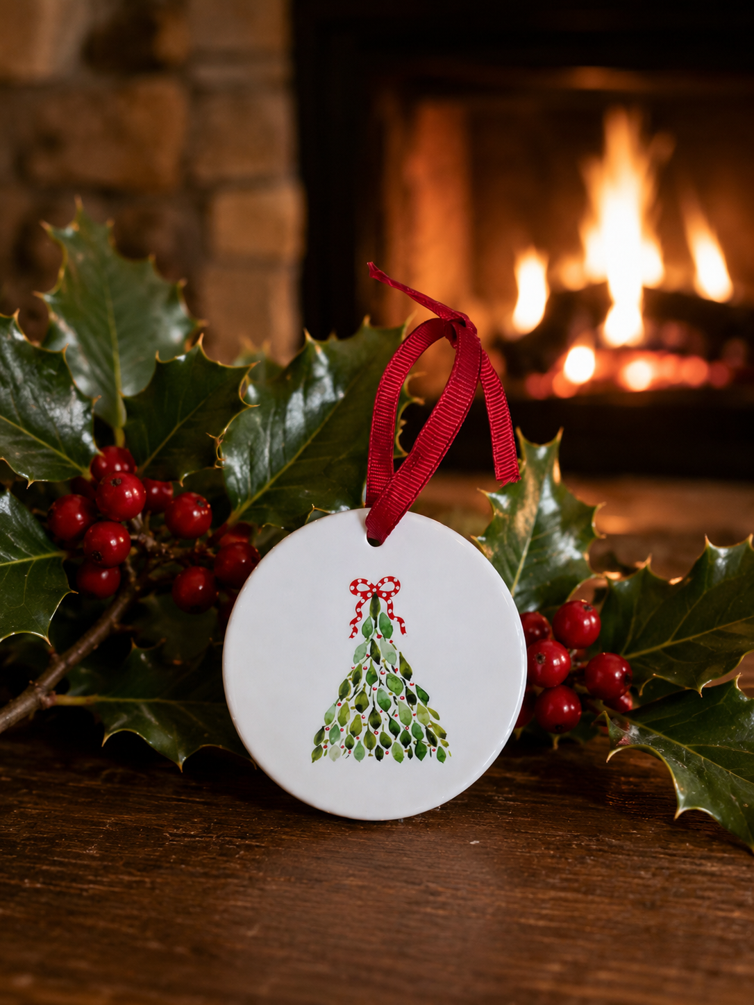 Fancy Tree Ceramic Christmas Ornament