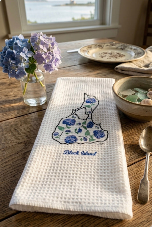 Microfiber Kitchen Towel Watercolor Art RI Block Island