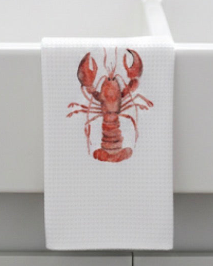 Microfiber Kitchen Towel Watercolor Art Red Lobster