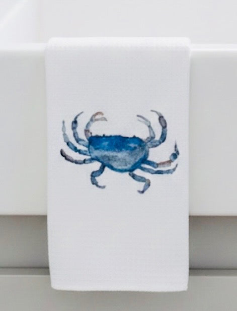 Microfiber Kitchen Towel Watercolor Art Blue Crab