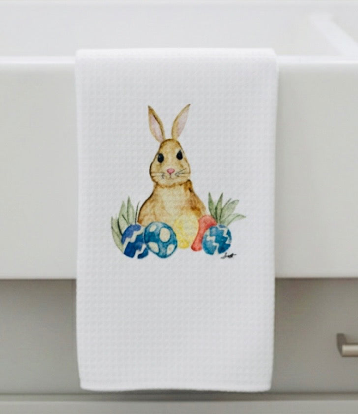 Microfiber Kitchen Towel Watercolor Art Bunny