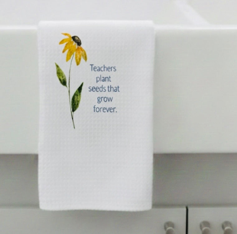 Microfiber Kitchen Towel Watercolor Art Teachers Plant Seeds