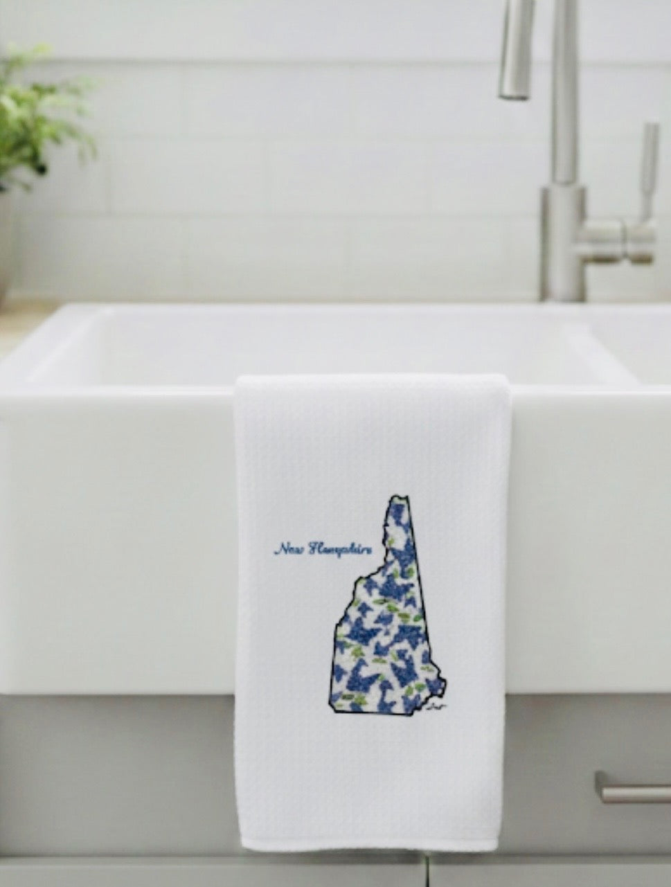 Microfiber Kitchen Towel Watercolor Art New Hampshire