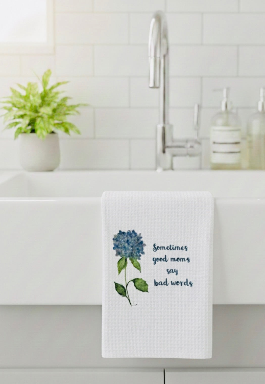 Microfiber Kitchen Towel Watercolor Art Good Moms Say Bad Words