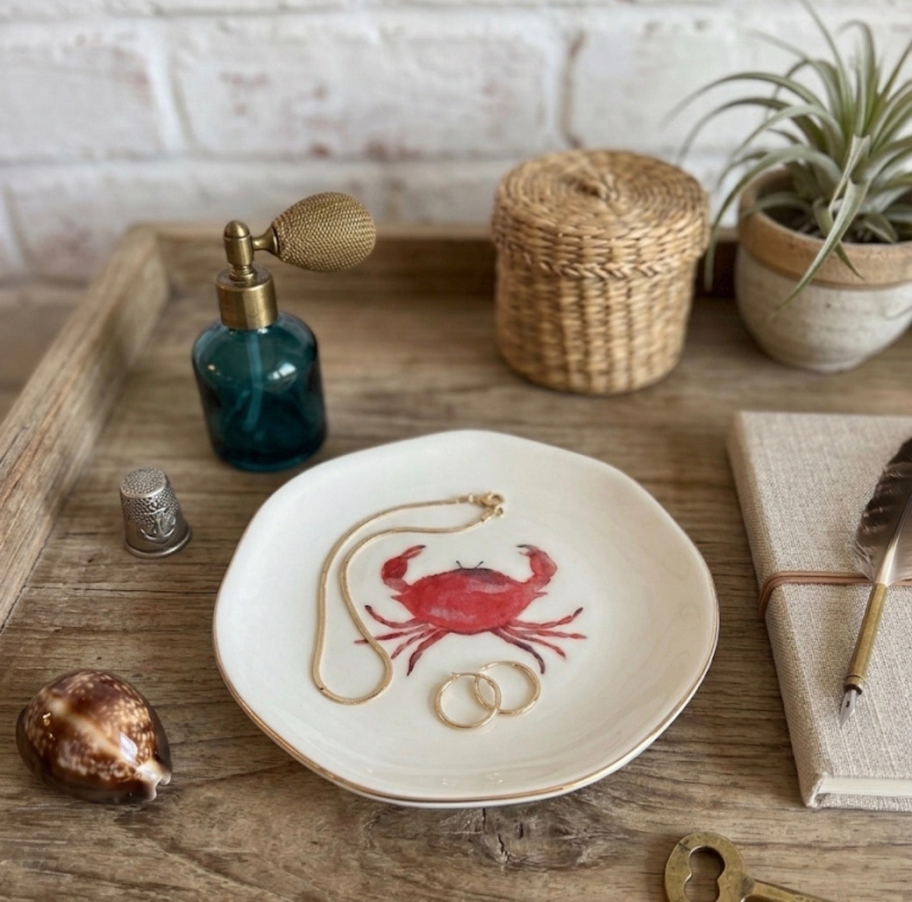 Red Crab Jewelry & Trinket Dish - Original Art Series