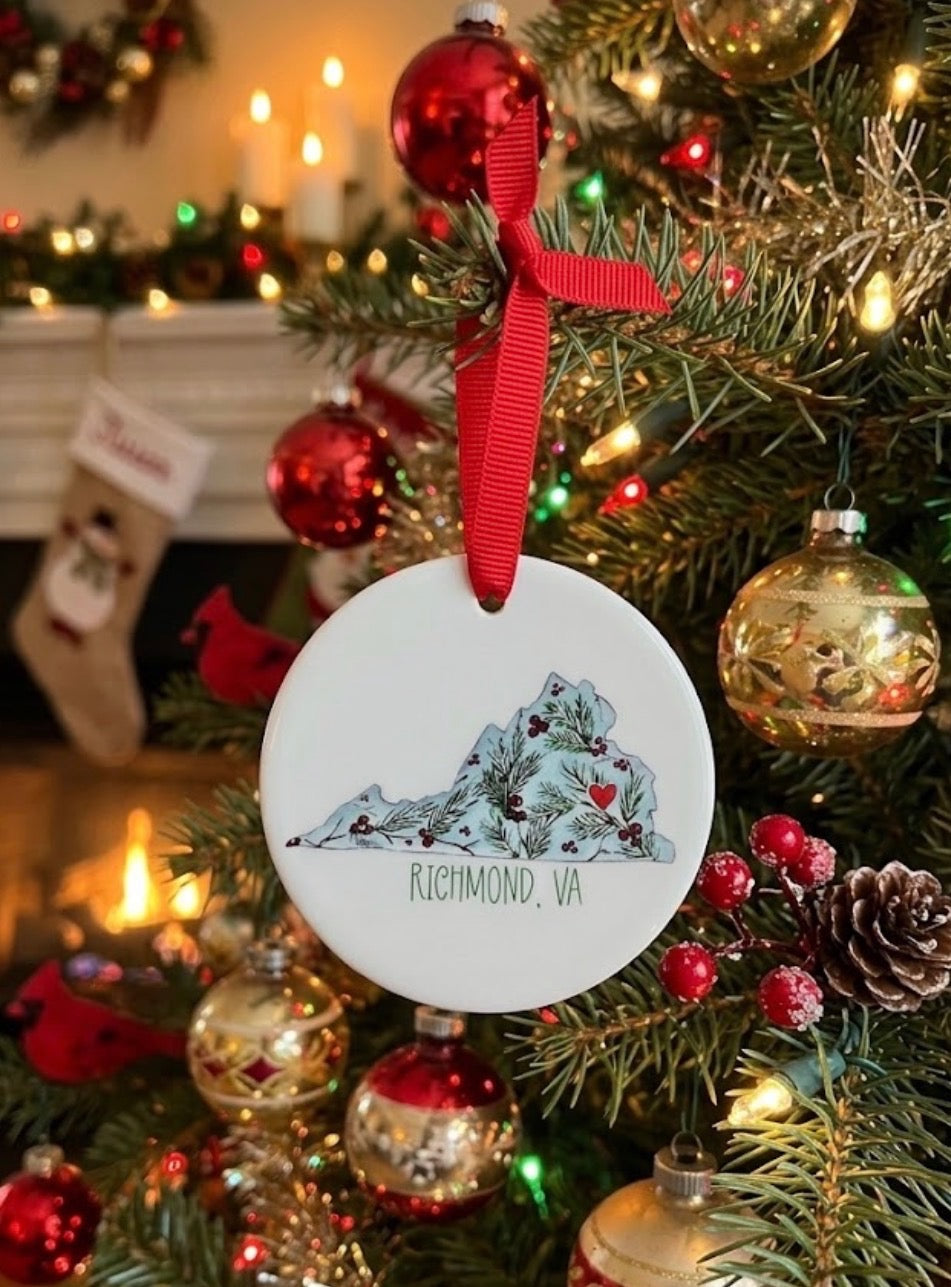 Richmond Virginia Ceramic Christmas Ornament