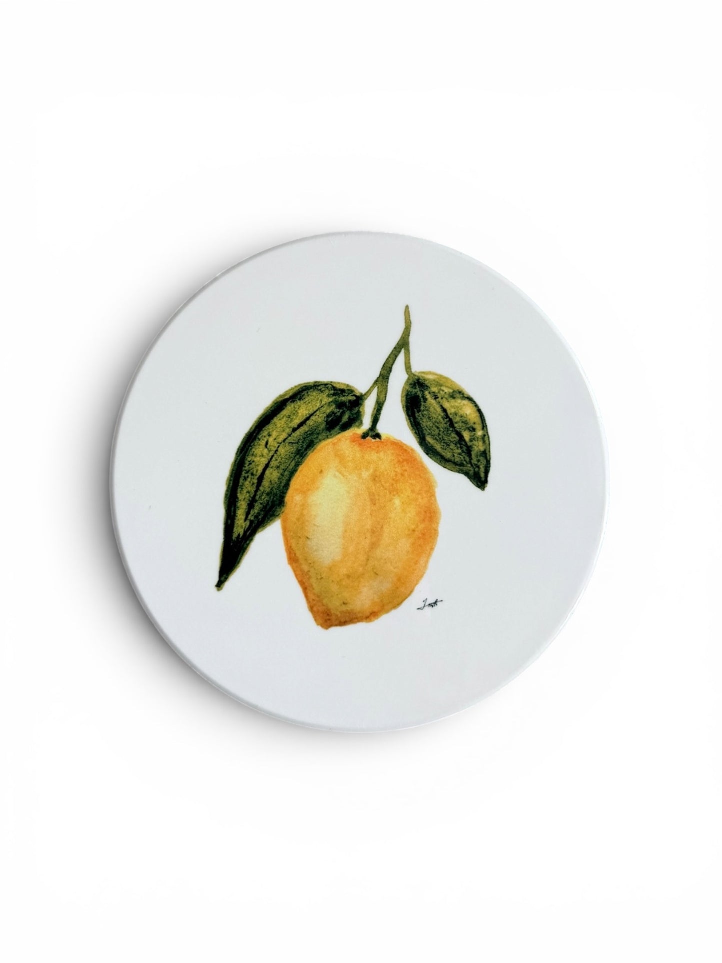 Lemons Ceramic & Cork Coaster - Original Art