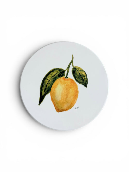Lemons Ceramic & Cork Coaster - Original Art