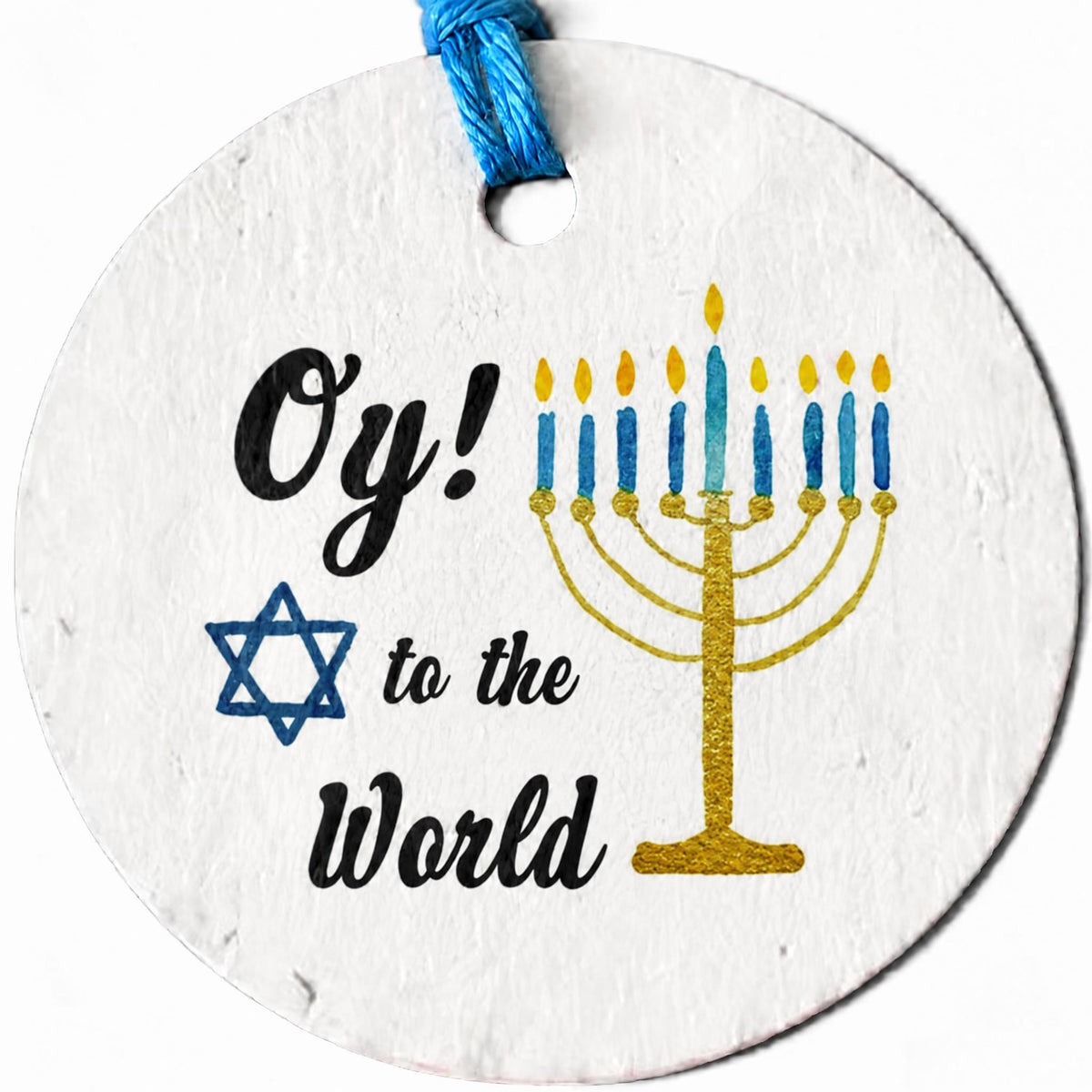 Plantable Seed Hanukkah Gift Tag Set of 8 Oy! to the World