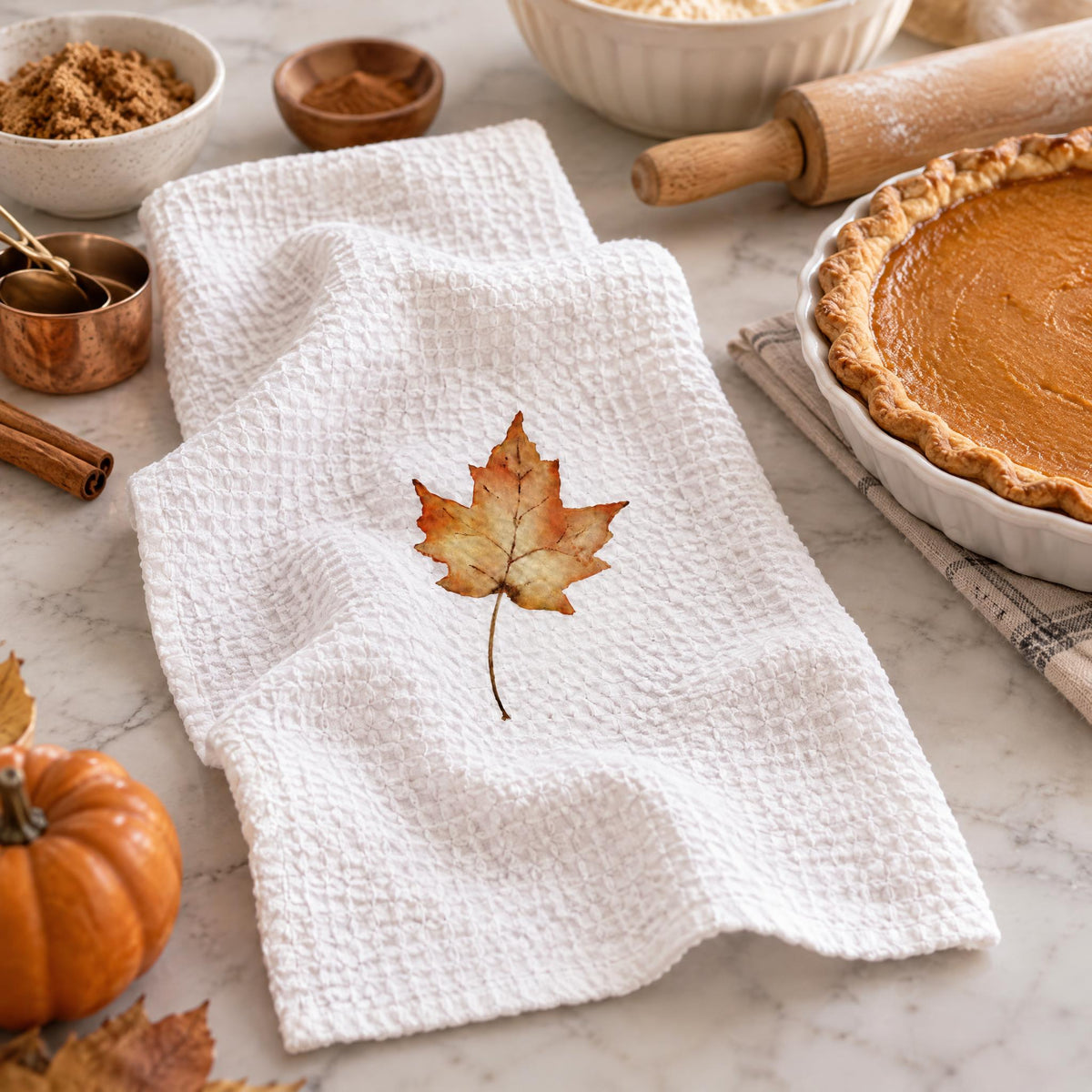 Microfiber Kitchen Towel Watercolor Art Fall Leaf