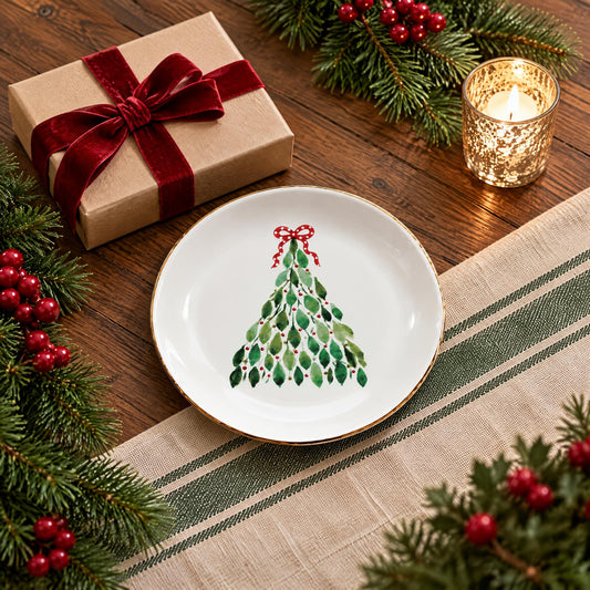 Fancy Holly Tree Jewelry & Trinket Dish - Original Art Series